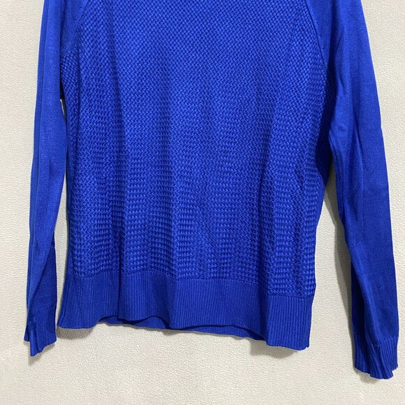 Banana Republic Blue Textured Knit Sweater XS | Lightweight Crewneck Pullover - Picture 6 of 7